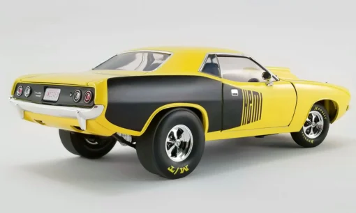 Acme 1/18 1972 Plymouth Drag Cuda Yellow/Black -Best Toy Discount Store ACMA1806118 2