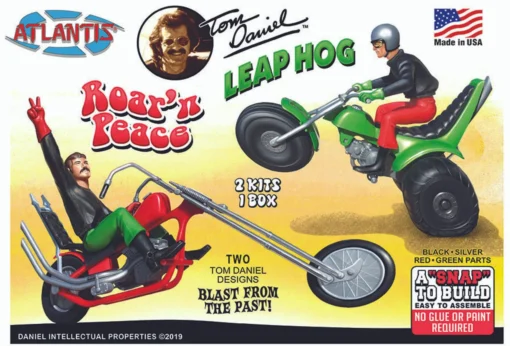 ATLANTIS 1/32 Tom Daniel Leap Hog/Roar'n Peace ATV Motorcycle Snap Model -Best Toy Discount Store AMC6600