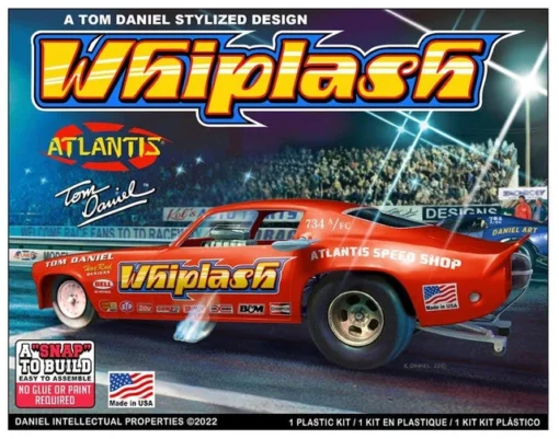 ATLANTIS 1/32 Tom Daniels Whiplash Funny Car Snap Together -Best Toy Discount Store AMC8276