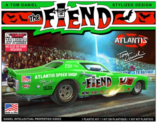 ATLANTIS 1/32 Scale Tom Daniel Fiend Funny Car Snap Together -Best Toy Discount Store AMC8278