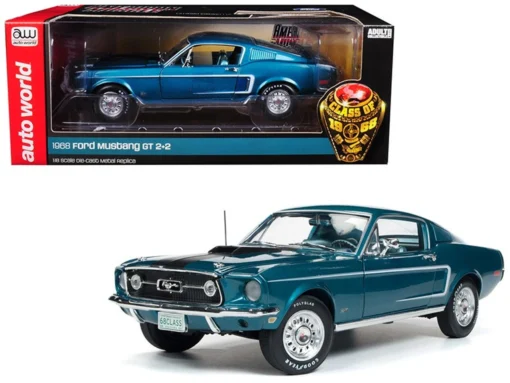 Auto World 1/18 1968 Ford Mustang GT 2+2 "Class Of 68" 50th Anniversary -Best Toy Discount Store AMM1132 2