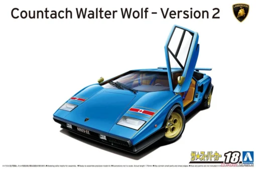 Aoshima 1/24 1976 Lamborghini Countach Walter Wolf Ver. 2 -Best Toy Discount Store AOS6383 2