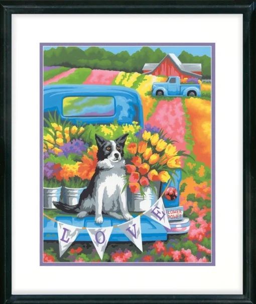 Paint By Number Flower Power Dog 11" X 14" -Best Toy Discount Store DIM91775 2