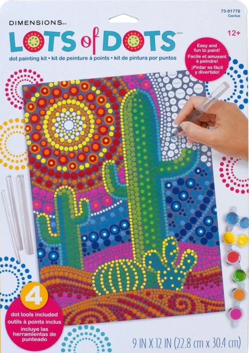 Paint By Number Cactus Dots 9" X 12" -Best Toy Discount Store DIM91778