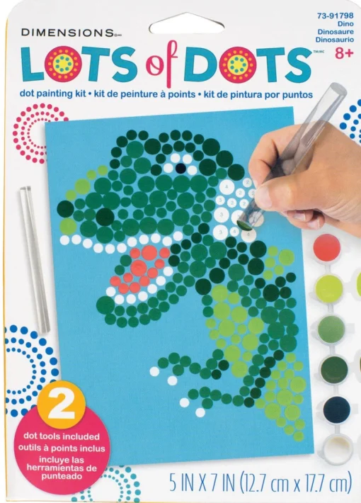 Paint By Number Dino Dots 5" X 7" -Best Toy Discount Store DIM91798