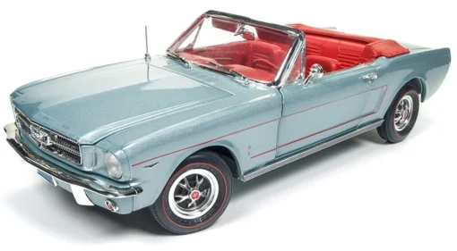 Auto World 1/18 1965 Ford Mustang Convertible Gray -Best Toy Discount Store ERT1103