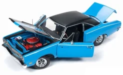 Auto World 1/18 1969 Plymouth Road Runner Class Of '69 50th Anniversary Hardtop Corporate Blue -Best Toy Discount Store ERT1184 3