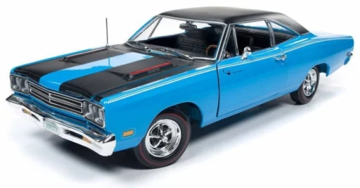 Auto World 1/18 1969 Plymouth Road Runner Class Of '69 50th Anniversary Hardtop Corporate Blue -Best Toy Discount Store ERT1184