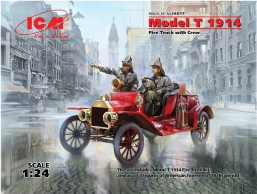 ICM 1/24 Model T 1914 Fire Truck With Crew -Best Toy Discount Store ICM24017