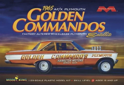 MÖBIUS 1/25 1965 AF/X Plymouth Satellite "Golden Commandos" Altered Wheelbase Drag Race Car MOE1237 -Best Toy Discount Store MOE1237