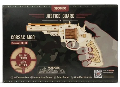 Robotime ROKR Corsac M60 Rubber Band Pistol Laser Cut Wood Kit -Best Toy Discount Store RBTLQ401 2