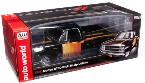 Auto World 1/18 1980 Dodge Pick-up Step Side -Best Toy Discount Store RD2AW291