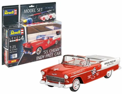 Revell 1/25 1955 Chevy Indy Pace Car With Glue And Paint -Best Toy Discount Store REV67686