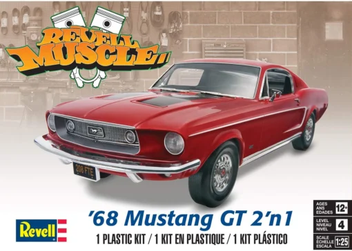 Revell 1/25 1968 Mustang GT 2' N 1 -Best Toy Discount Store RMX4215