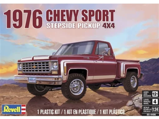 Revell 1/24 1976 Chevy Sport Stepside Pickup 4X4 -Best Toy Discount Store RMX4486