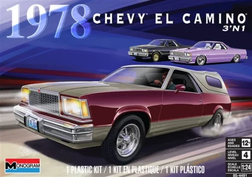 Monogram 1/24 1978 Chevy El Camino 3n1 Kit -Best Toy Discount Store RMX4491