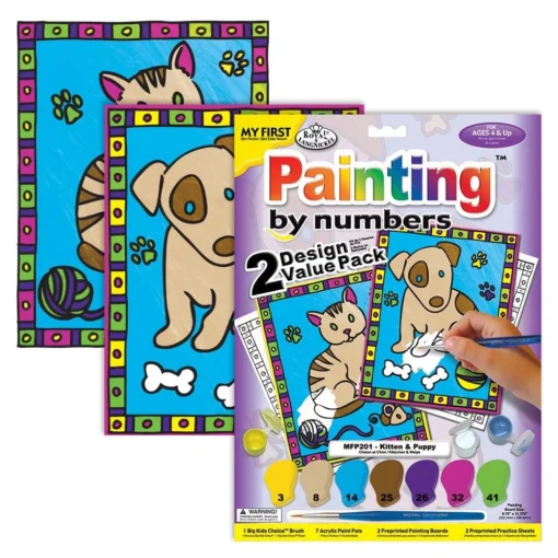 Royal Brush My First Paint By Number Kitten & Puppy -Best Toy Discount Store ROYMFP201