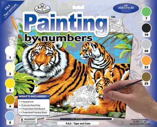 Royal Brush Paint By Number Junior Small Tigers -Best Toy Discount Store ROYPJS27 2