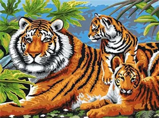 Royal Brush Paint By Number Junior Small Tigers -Best Toy Discount Store ROYPJS27