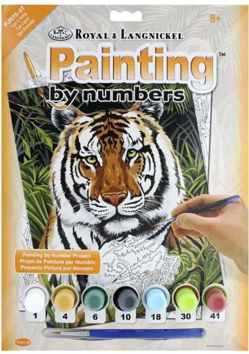 Royal Brush Paint By Number Junior Small Tiger In Hiding -Best Toy Discount Store ROYPJS75 2