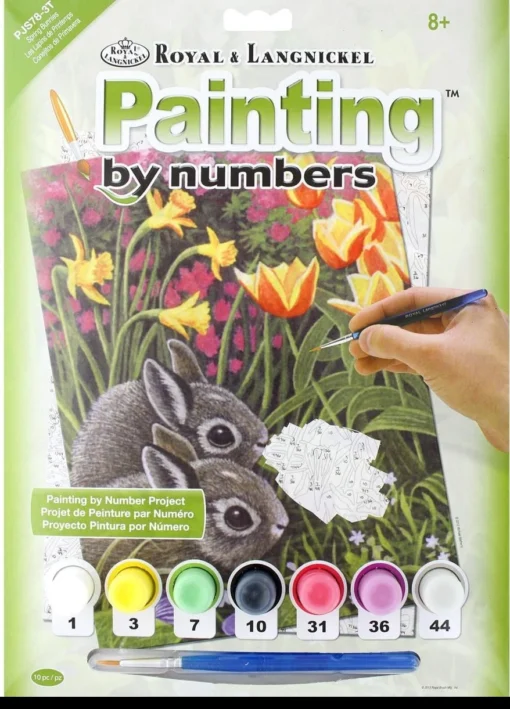 Royal Brush Paint By Number Junior Small Spring Bunnies -Best Toy Discount Store ROYPJS78 2