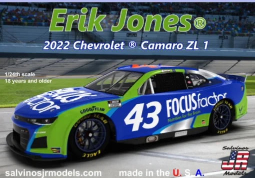 1/24 2022 Chevy Camaro Eric Jones Primary Sponsor Livery -Best Toy Discount Store SALPGC2022EJP