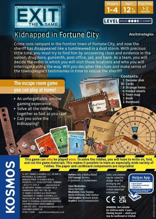 Thames & Kosmos Exit: Kidnapped In Fortune City -Best Toy Discount Store THA692861 2